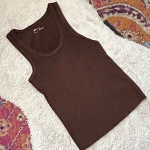 Aerie Brown Ribbed Tank Top